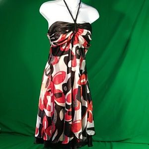 Bisou bisou strapless red black tie dress